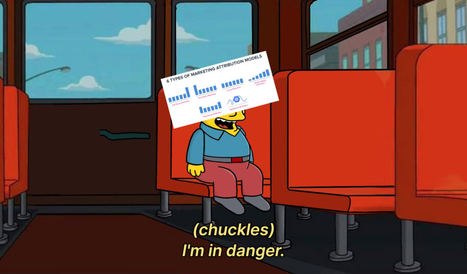 Ralph Wiggum from The Simpsons' "(chuckles) I'm in Danger" meme, but said by attribution models.